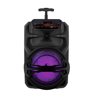 IBR marca al aire libre bluetooth karaoke caja de altavoz de música con carro de 8 pulgadas con luces